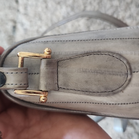 Vintage Gray Quilted Eel Skin Shoulder Bag - Picture 10 of 12